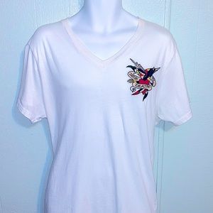 🦅 ED HARDY ☠️ V-Neck XL Short Sleeve Shirt